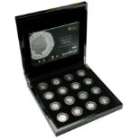 Elizabeth II (1952- ), Silver Fifty Pence Proof set, 2009 (S PSS49) [16]. Brilliant, as s...