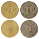 Coronation, 1902, gilt-silver and bronze medals, first unsigned, second inscribed mappin bro...