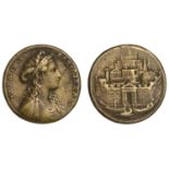 CARTHAGE, Queen Dido, a bronze medal, unsigned [by A. Cesati], draped bust right, rev. view...