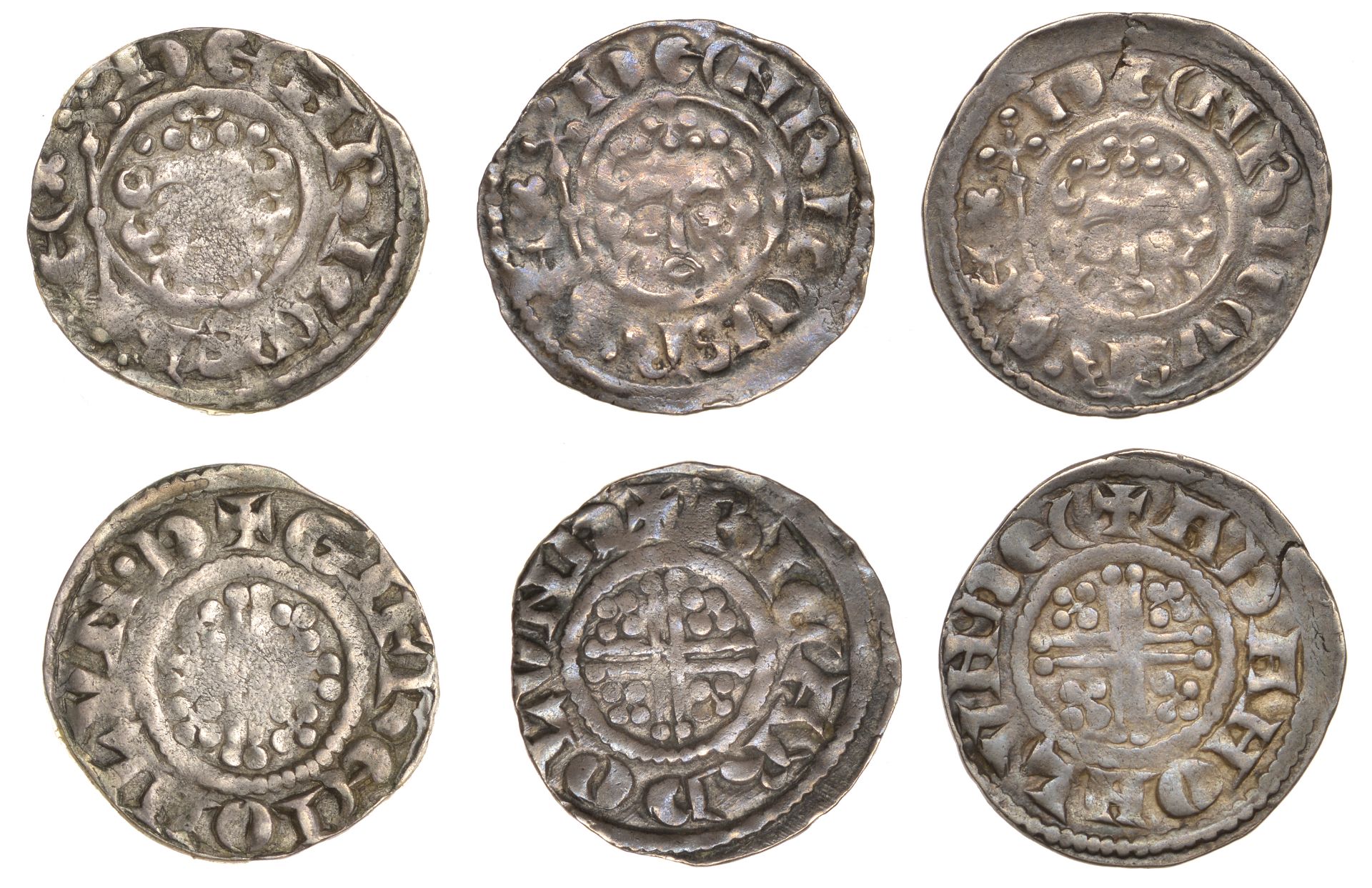 Henry III (1216-1272), Pennies (3), all class VIIb, London, Adam, adam on lvnde, 1.49g/10h (...