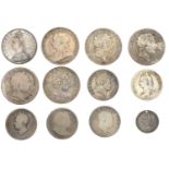 George III, Crowns (4), 1818, 1820 (3), Halfcrowns (3), 1817 type 1, 1817 type 2 (2) (S 3787...