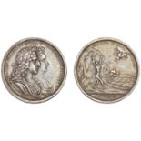 William and Mary, Coronation, 1689, a silver medal by G. Bower, conjoined busts right, rev....