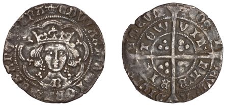 Edward IV (First reign, 1461-1470), Light coinage, Groat, Bristol, class VII, mm. crown, b o...