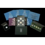 Falkland Islands, Elizabeth II, Proof sets (7), 1974 (4), 1980, 1982, 1987 (KM. PS1, PS4, PS...