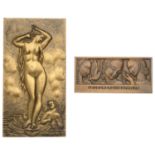 FRANCE, Le Secret du Bonheur, 1936, a uniface bronze plaque by J. Vernon adapted for L'Or de...