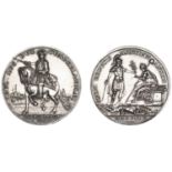 The Rebels Retreat to Scotland, 1745, a silver medal by A. & J. Kirk, the Duke of Cumberland...