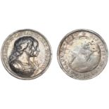 Charles II, British Colonisation, 1670, a silver medal by J. Roettiers, conjoined busts of C...