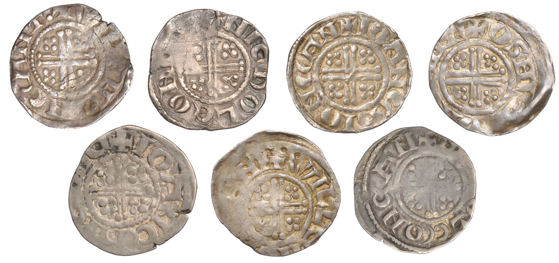 Henry III (1216-1272), Pennies (7), all Canterbury, class VIIc1, Ioan Chic, ioan chi on can,... - Image 2 of 2