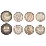 William IV, Groat, 1836 (S 3837); Victoria, Sixpence, 1859, Threepences (2), 1887 young head...