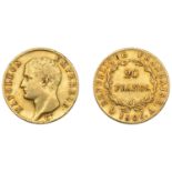 France, Napoleon I, 20 Francs, 1806a, Paris (Gad. 1023; KM. 674.1; F 487a). Good fine Â£240-...