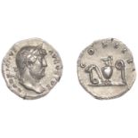 Roman Imperial Coinage, Hadrian, Denarius, 125-7, laureate bust right, drapery on far should...