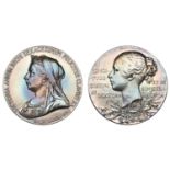 Victoria, Diamond Jubilee, 1897, a silver medal by G.W. de Saulles, similar, 55mm, 84.15g (W...