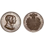 Marriage of the Prince of Wales and Princess Alexandra, 1863, a bronze medal by J. Moore, co...
