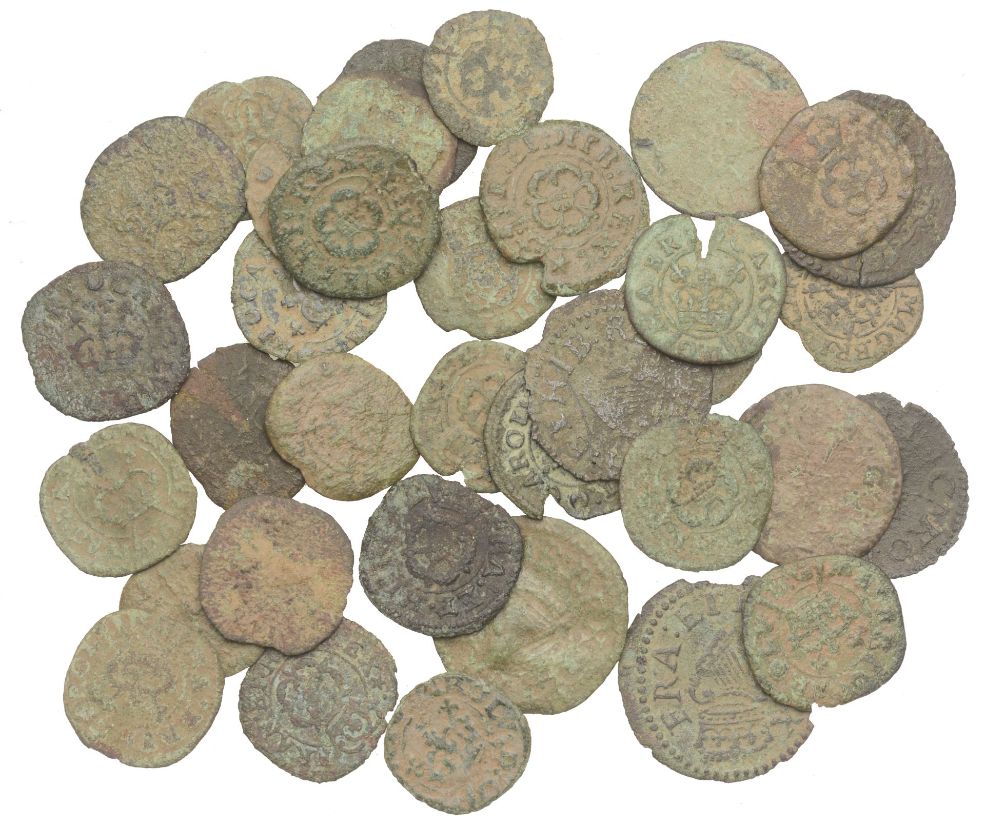 Charles I (1625-1649), Rose Farthing, type V, sceptres below crown, mm. mullet (S 3207); tog...