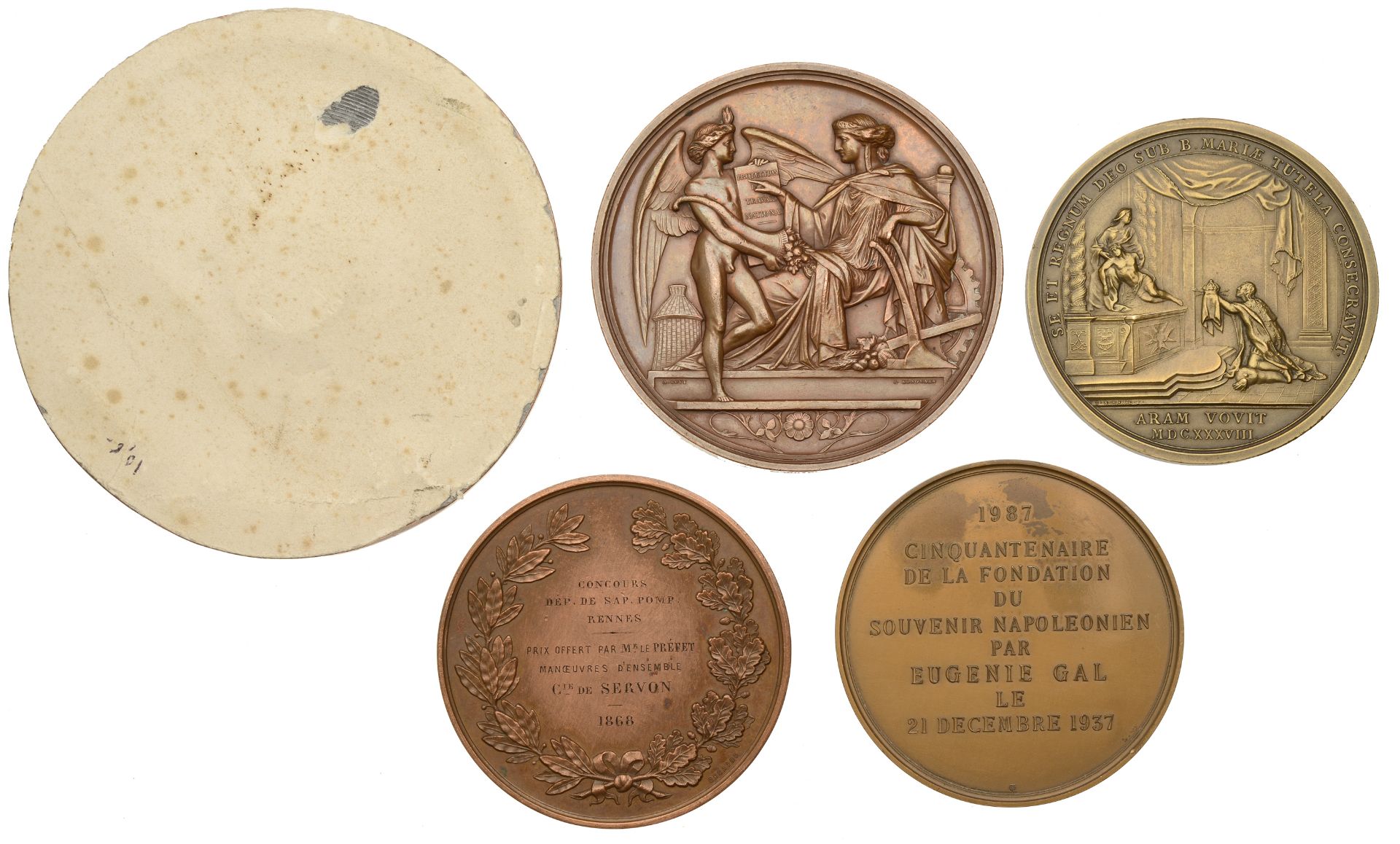 FRANCE, L'Industrie FranÃ§aise Ã  Monsieur A. Thiers, 1851, a copper medal by J.B.J. Klagmann... - Image 2 of 2