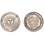 PERU, Independence, 1821, a silver proclamation medal, unsigned, radiant sun face, rev. lege...