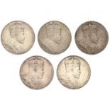 Coronation, 1902, silver medals (5) by G.W. de Saulles, similar, each 31mm (C & W 4100A.1; B...