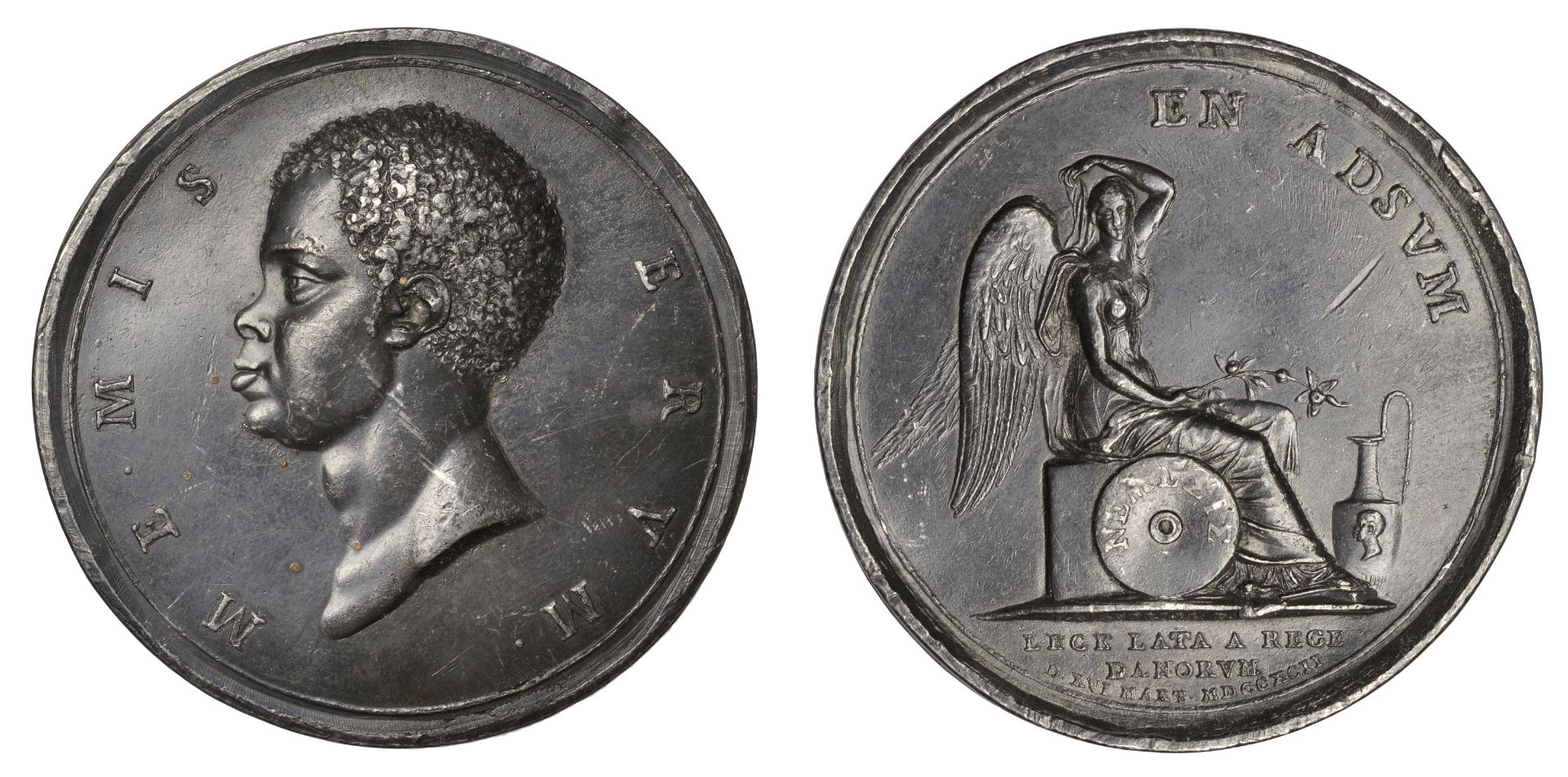 DANISH WEST INDIES, Abolition of Slavery, 1792, an electrotype copy in copper-plated lead (?...