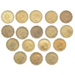 George VI, brass Threepences (17), 1937 (2, one Proof), 1938-46, 1948, 1950 (2, one Proof),...