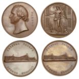 Crystal Palace Opened, 1854, bronze medals (2), by L.C. Wyon, bust of Paxton left, rev. view...