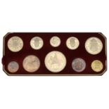 Elizabeth II (1952- ), Proof set, 1953, Crown to Farthing [10]. About as struck; in case...