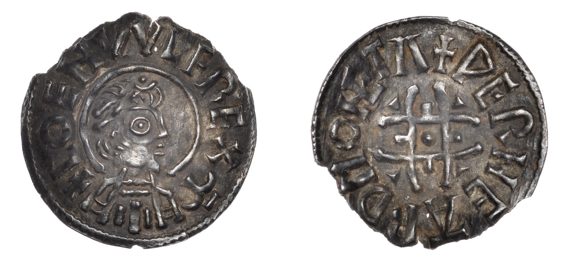 Kings of Mercia, Coenwulf (796-821), Penny, Canterbury, Werheard, Group IVa, Pincer Cross ty...