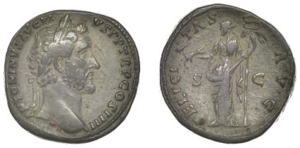 Roman Coins, Antoninus Pius, Sestertius, 147, laureate head right, rev. felicitas avg sc, Fe...