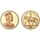 Elizabeth II (1952- ), Proof Five Pounds, 2002, in gold, Golden Jubilee (S L10). Brillian...