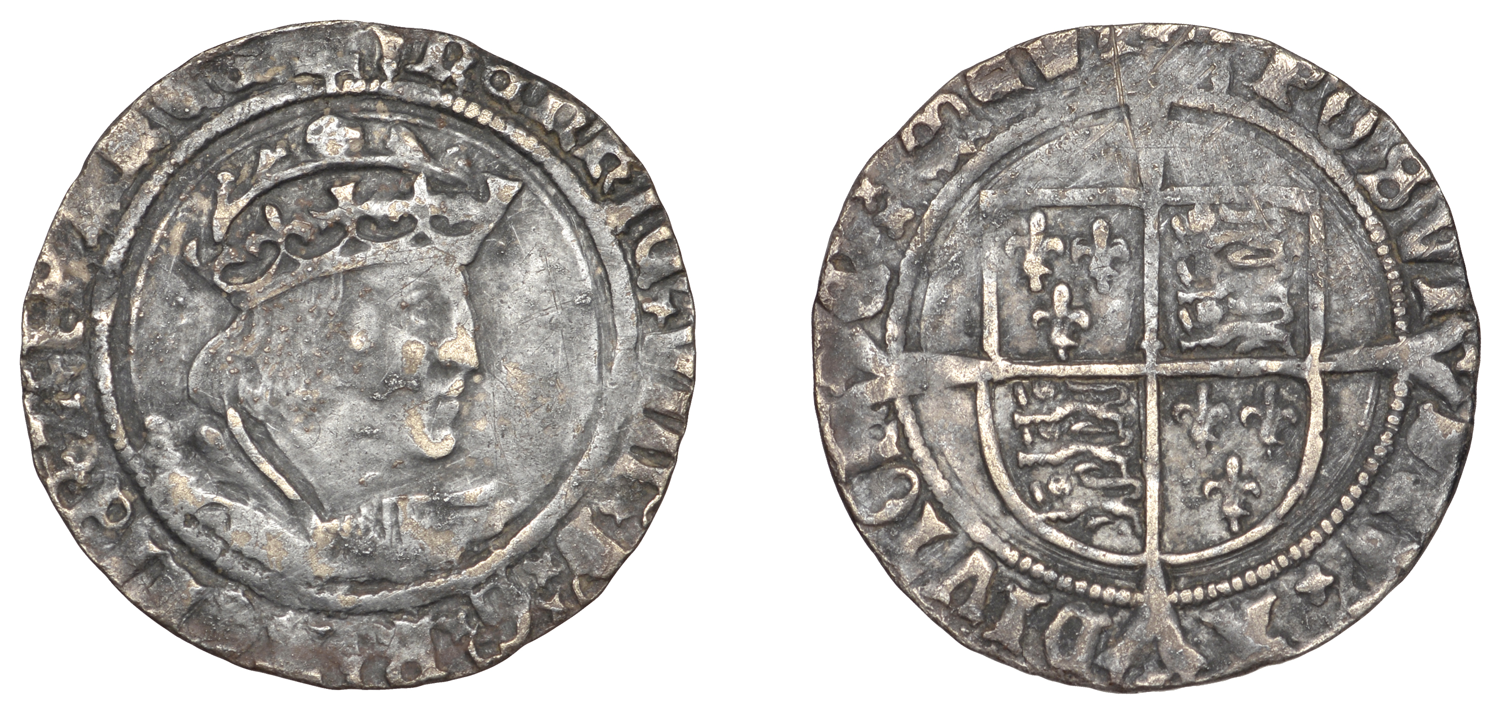 Henry VIII (1509-1547), Second coinage, Groat, Tower, mm. arrow, bust D, 2.67g/7h (Whitton (...