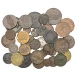 British coins, tokens and medals, in silver (3), base metal (33) [36]. Varied state Â£100-Â£1...