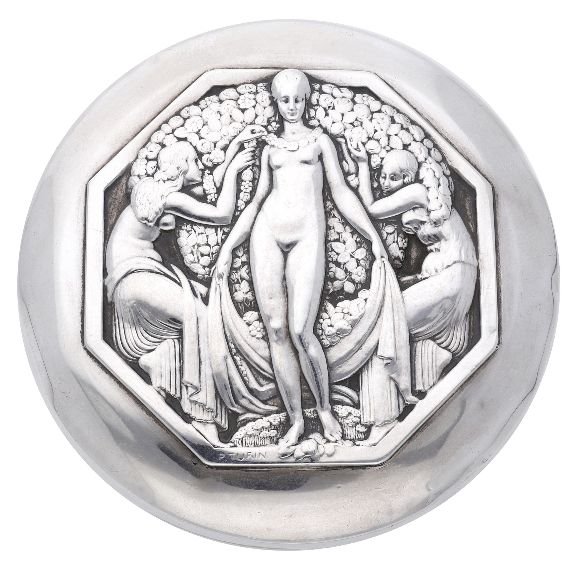 FRANCE, La Parure, 1925, an Art DÃ©co silver box by P. Turin for A. Chapus, issued by La Gerb...