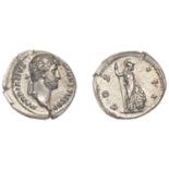 Roman Imperial Coinage, Hadrian, Denarius, c. 128-9, laureate bust right, rev. Minerva stand...