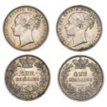 Victoria, Shillings (2), both 1868, dies 6, 17 (ESC 3036; S 3906A) [2]. Good very fine with...