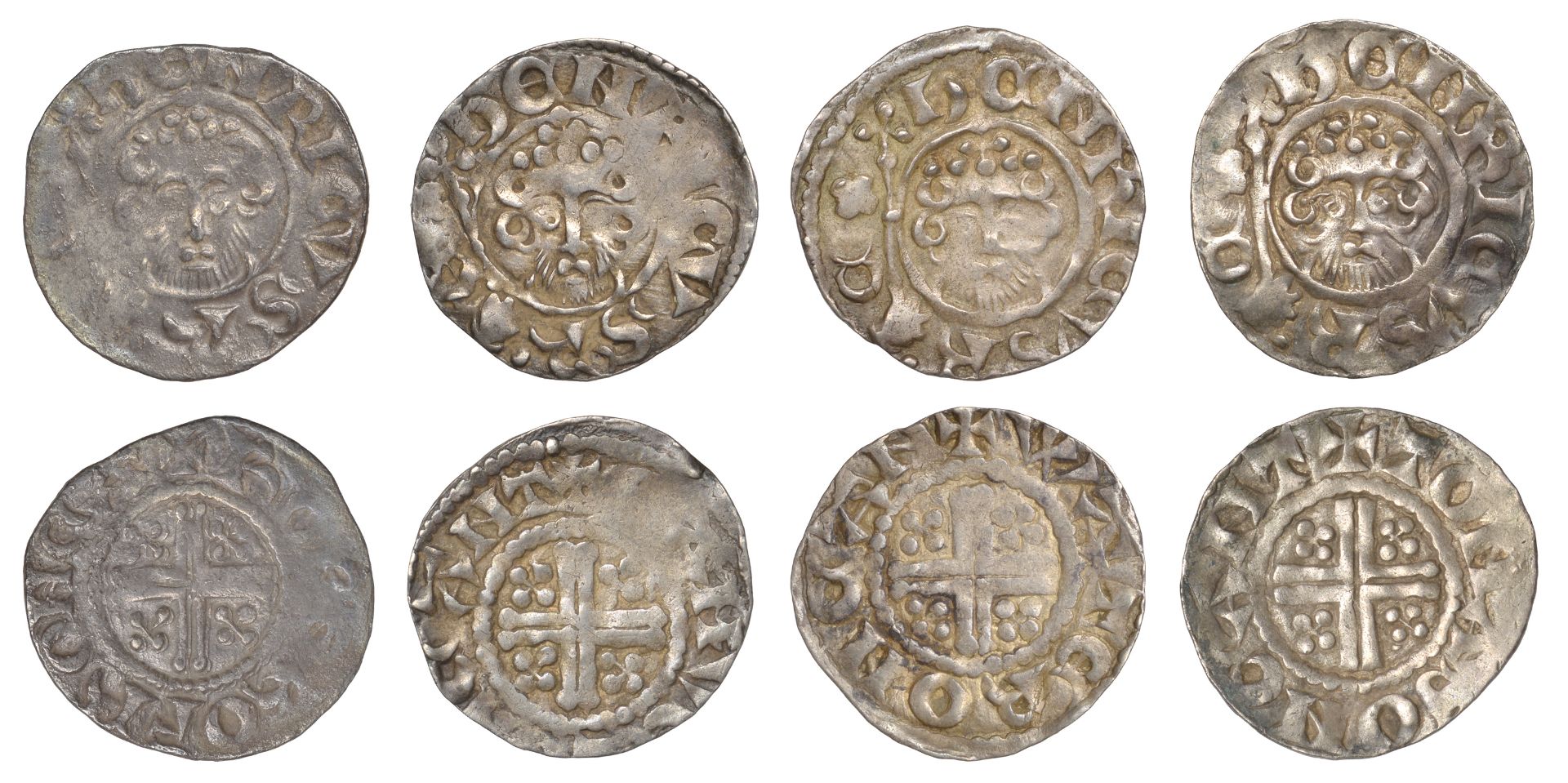 Henry III (1216-1272), Pennies (4), all class VIIa2, Canterbury, Roger of R, roger of r on c...