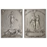 FRANCE, Aux Dames de la Croix Rouge, a silver plaque by H. Allouard, undated, Victory flying...