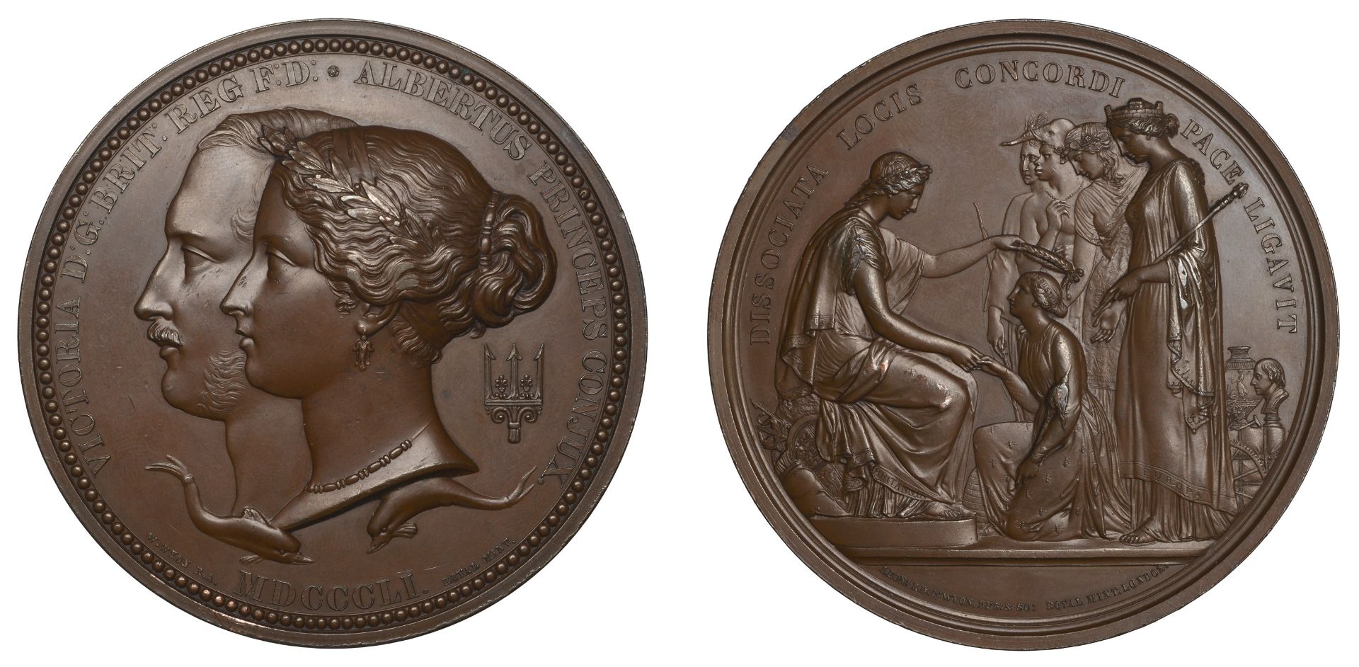 Great Exhibition, Hyde Park, 1851, Prize Medal, a copper award by W. & L.C. Wyon, similar, e...