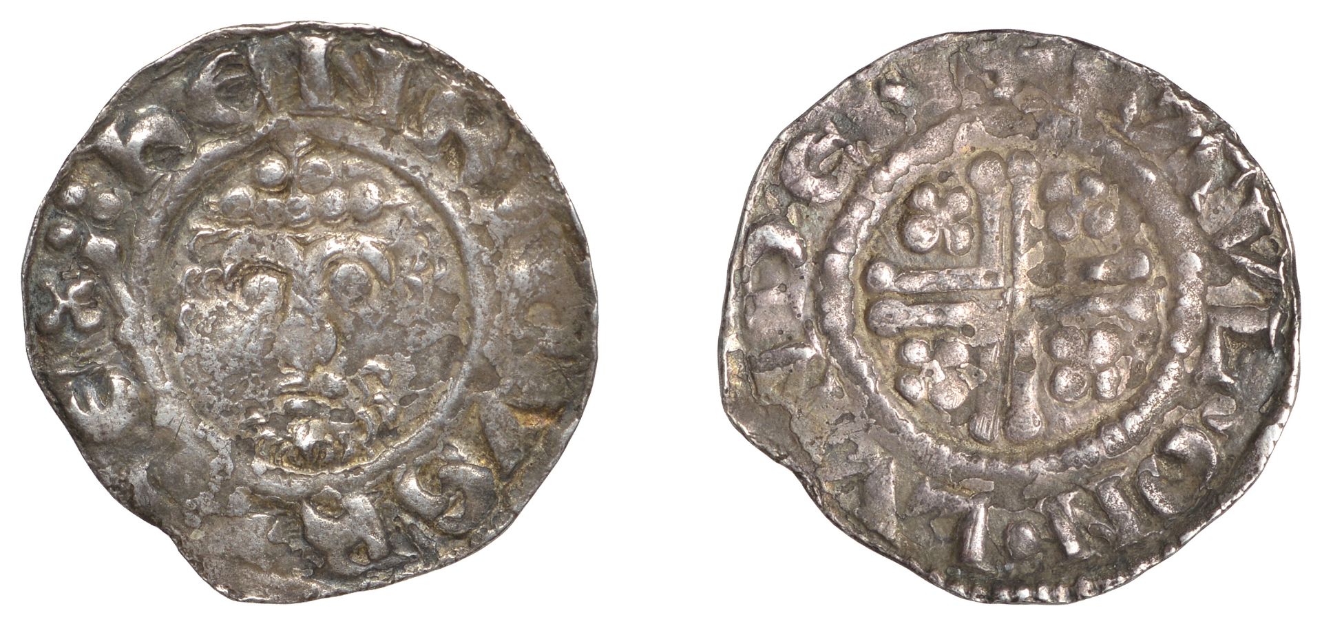 Richard I (1189-1199), Penny, class IIa, London, Raul, ravl Â· on Â· lvnden, cross pommÃ©e x in...