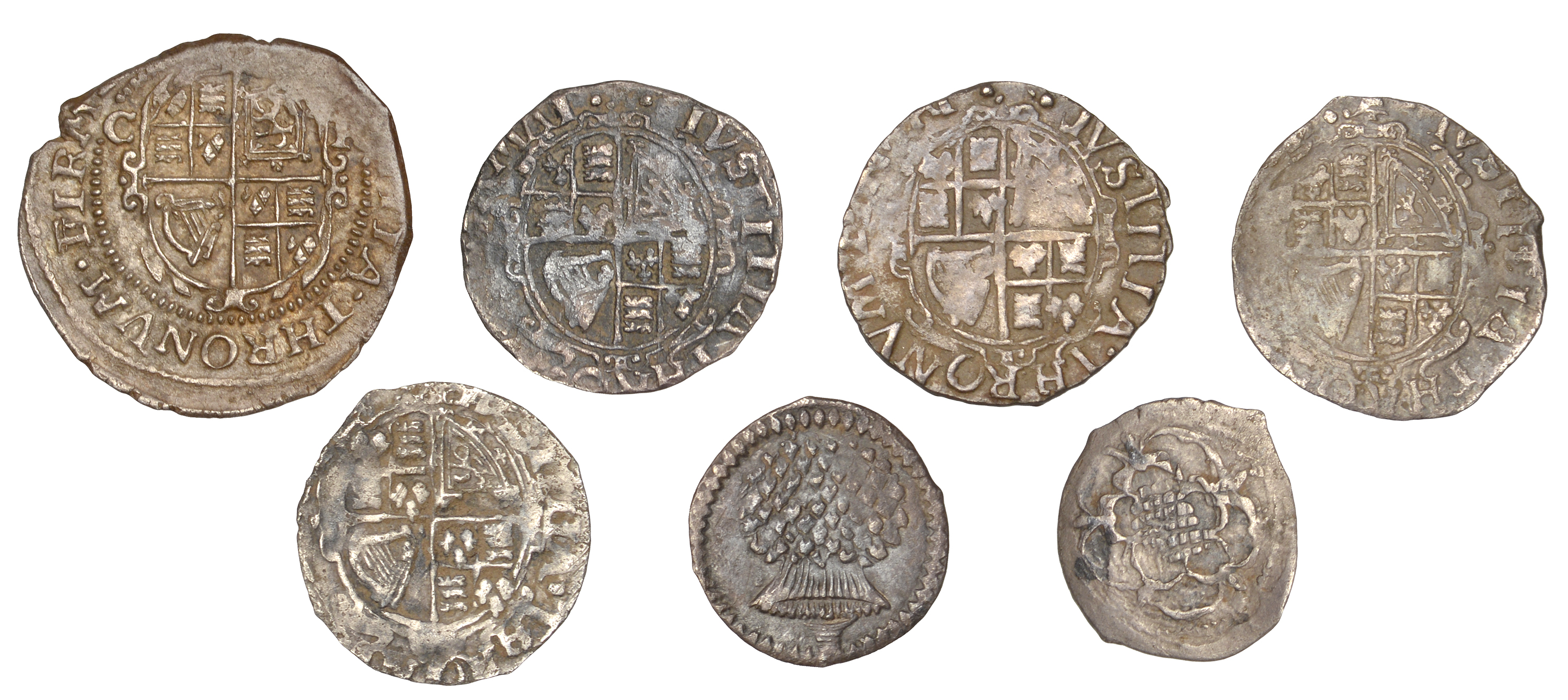 Charles I (1625-1649), Tower mint, Halfgroat, Gp D, fourth bust, mm. uncertain (S 2829); tog... - Image 2 of 2