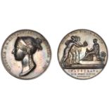 Victoria, Coronation, 1838, a silver medal by B. Pistrucci, bust left, rev. Victoria receivi...
