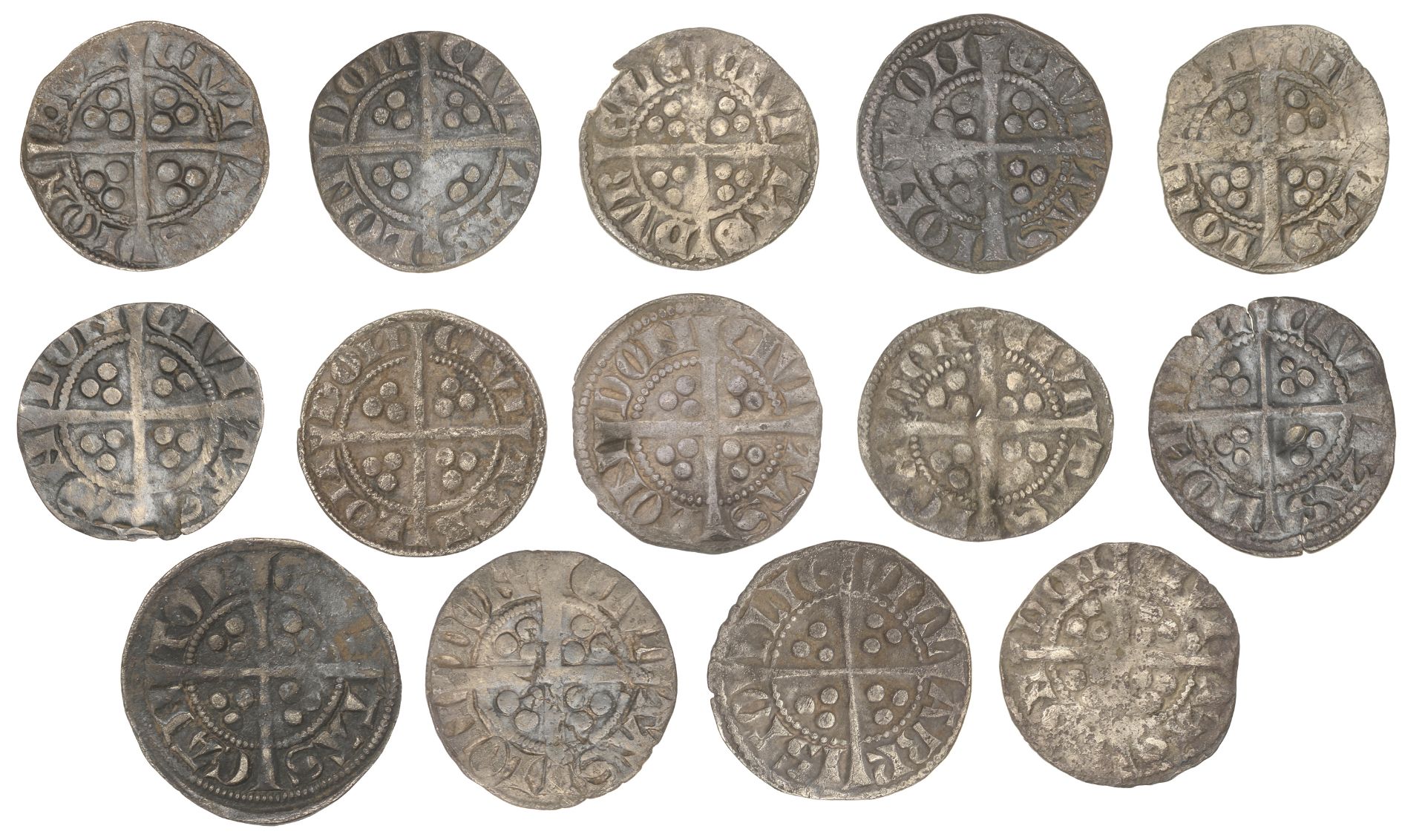 Edward I (1272-1307), Pennies (2), class 1c, London, 1.27g/12h (S 1382); class 3d, Bristol,... - Bild 2 aus 2