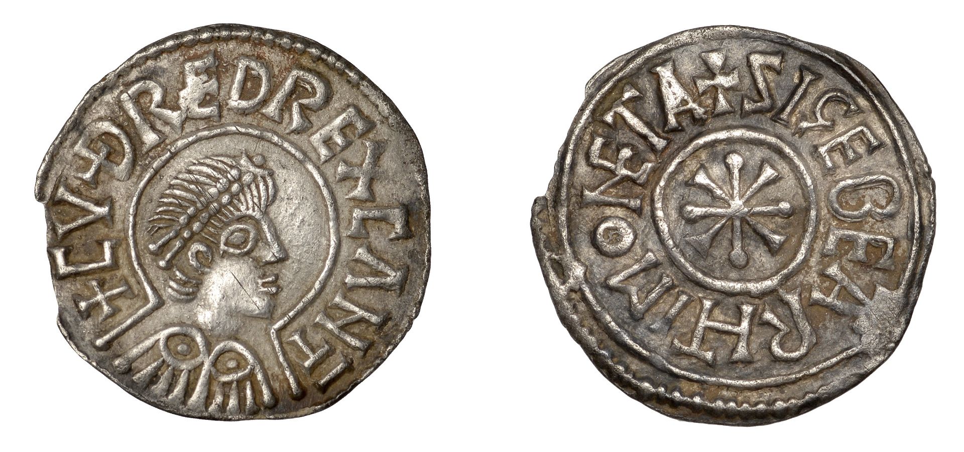 Kings of Kent, Cuthred (798-807), Penny, Canterbury, Gp II, Sigeberht, cvdred rex cant aroun...