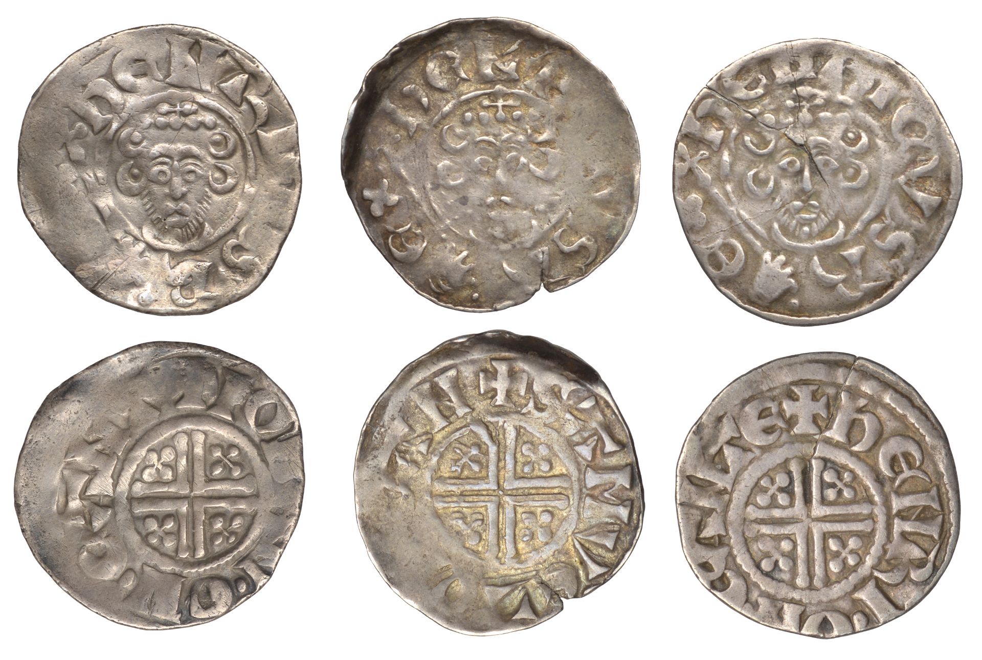 Henry III (1216-1272), Pennies (3), class VIc1, Canterbury, Henri, henri Â· on Â· cante, 1.35g...