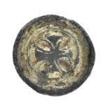 Antiquities, Anglo Saxon, gilt-bronze button brooch, early 6th century, 15 mm diameter x 8 m...