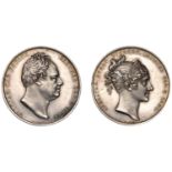 William IV, Coronation, 1831, a silver medal by W. Wyon, bare head right, rev. diademed head...