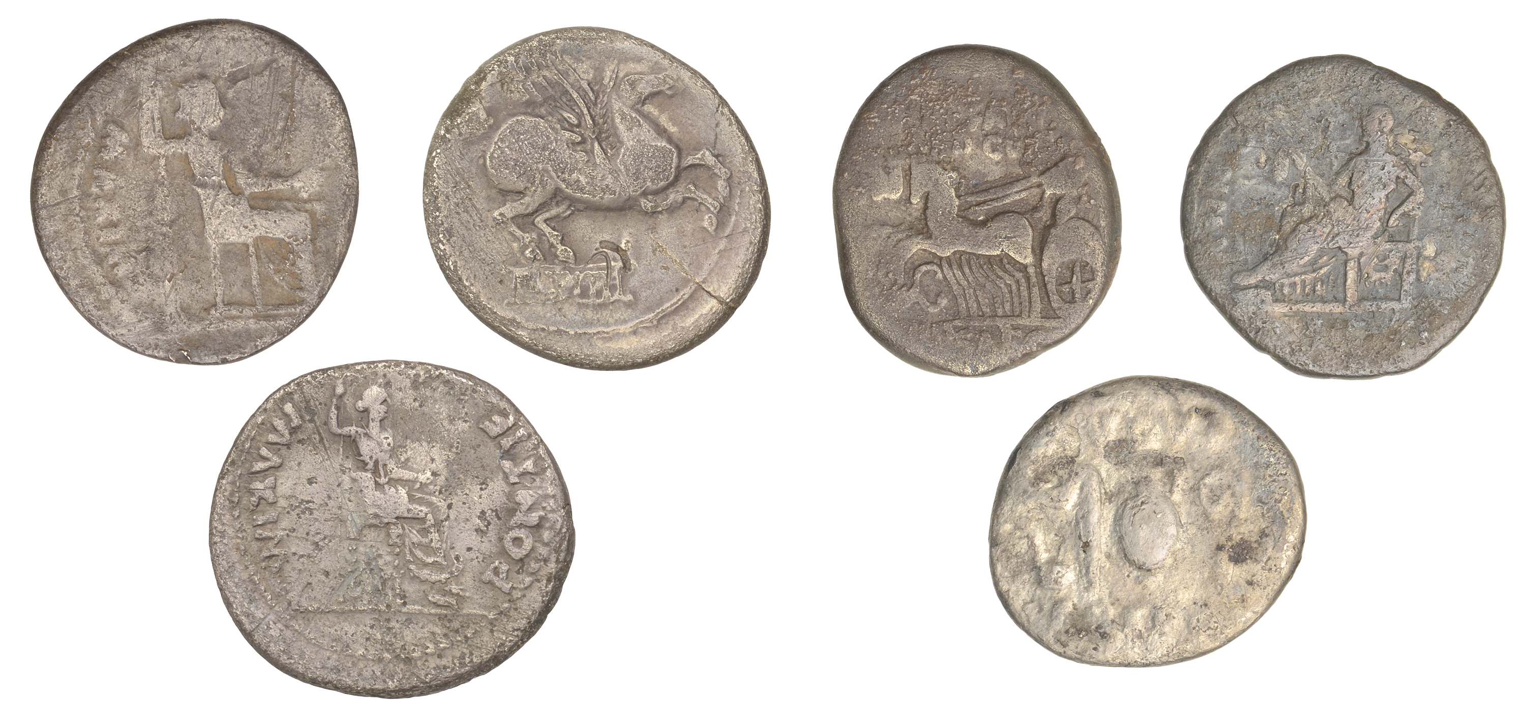 Roman Coins, Tiberius, Denarii (2), both Lugdunum, after 16 AD, laureate bust right, rev. Li... - Image 2 of 2