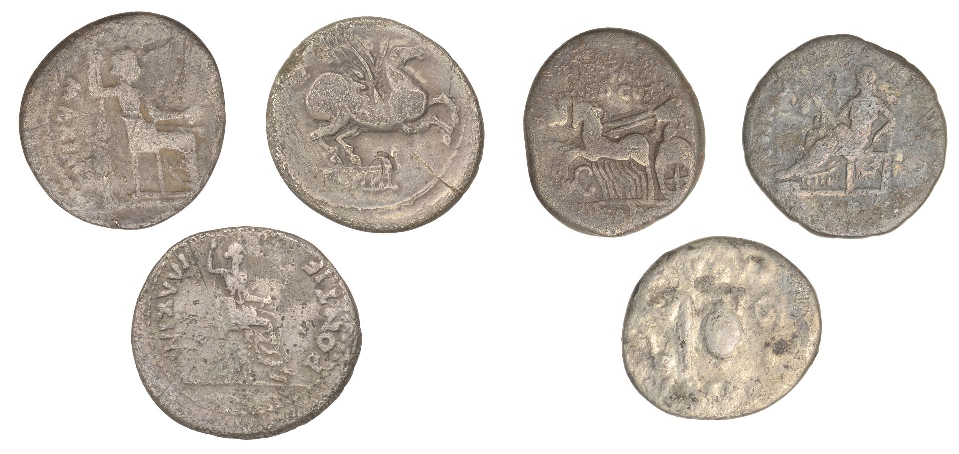 Roman Coins, Tiberius, Denarii (2), both Lugdunum, after 16 AD, laureate bust right, rev. Li... - Image 2 of 2