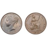 Victoria (1837-1901), Penny, 1851, far colon (BMC 1498; S 3948). Partially cleaned, about ex...