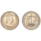 Cyprus, Elizabeth II, 100 Mils, 1957 (KM. 37). About as struck, scarce; in original presenta...