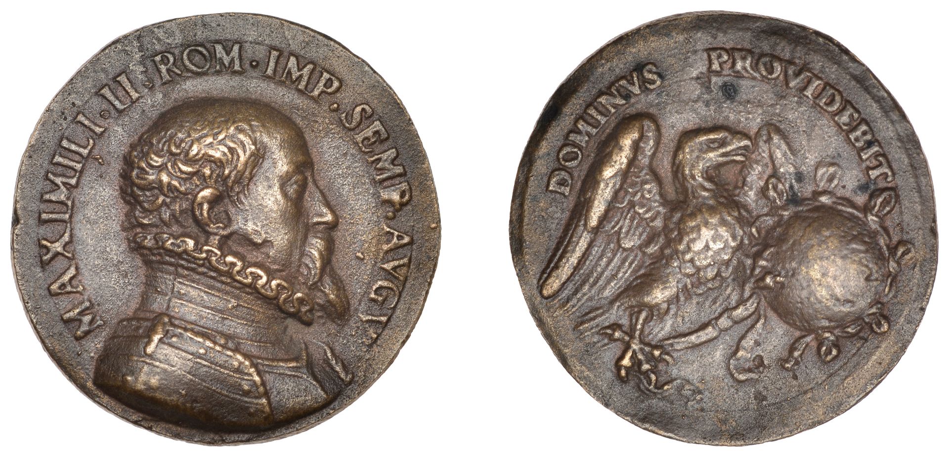 HOLY ROMAN EMPIRE, Maximilian II, a bronze medal, unsigned [by A. Abondio?] and undated, arm...