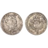 France, Louis XV, Ã‰cu Ã  la vieille tÃªte, 1774l, Bayonne, 29.38g/6h (Dup. 1685; Gad. 323). Mi...